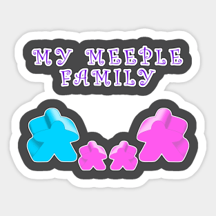 Meeple family 1 man 1 woman 2 girl Sticker